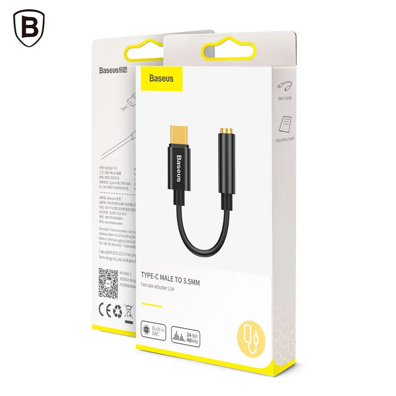 BASEUS - Adaptador de Audio Baseus Usb Tipo C a Jack 3.5 mm