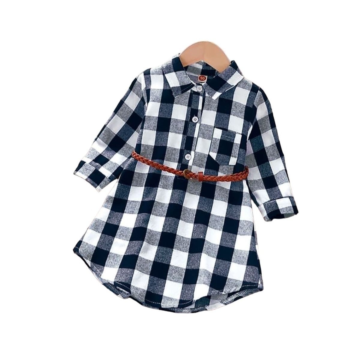 GENERICO - Vestido Ajedrez Azul con correa