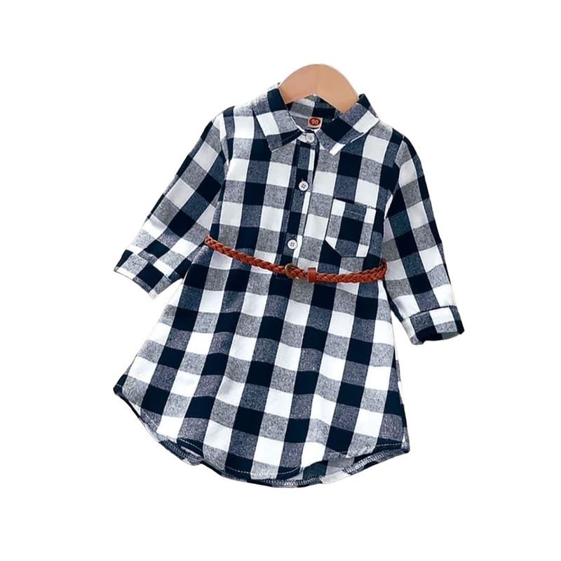 GENERICO - Vestido Ajedrez Azul con correa