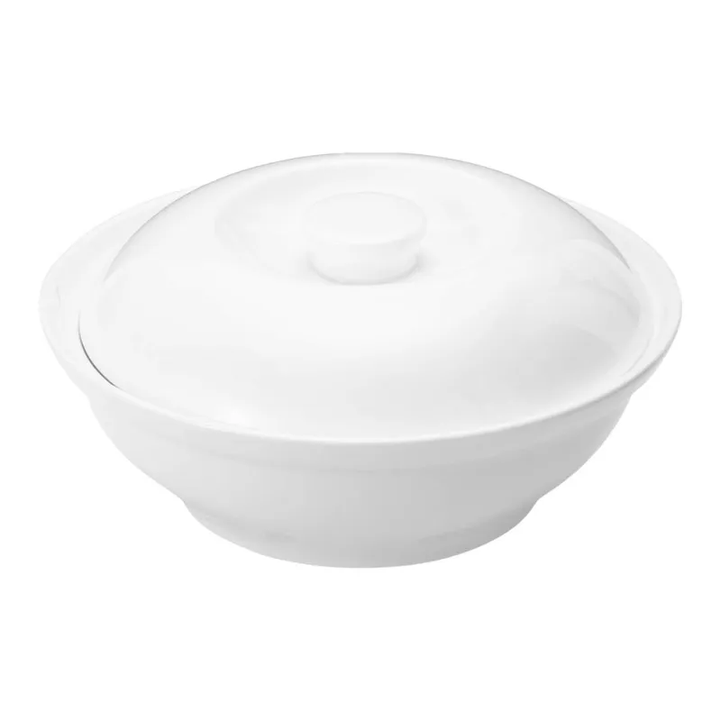 INSPIRA - Cacerola Sopera con Tapa de Cerámica Blanca