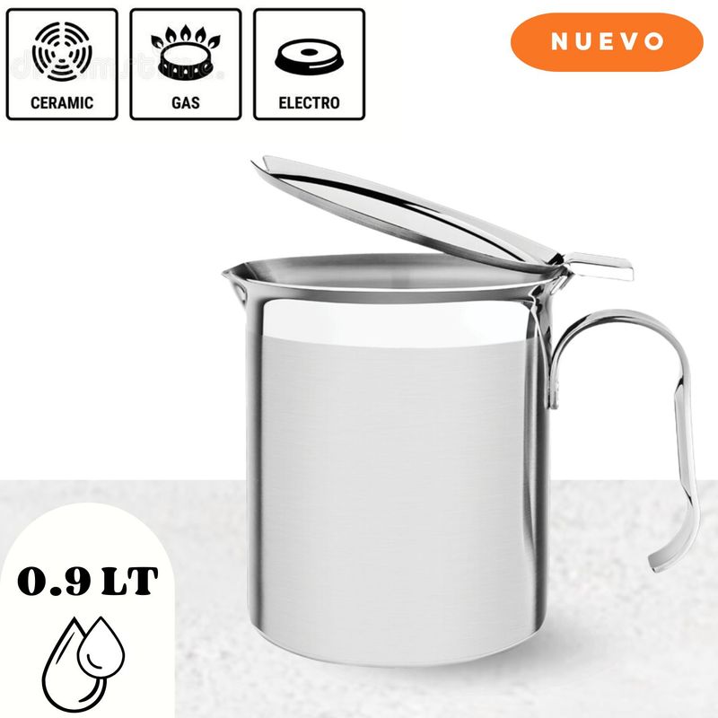 TRAMONTINA - Jarra Tramontina de Acero Inoxidable con tapa 0.9 L