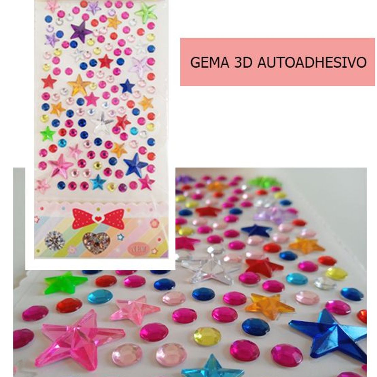 GENERICO - Gema Sticker Para Decoracion Arete Autoadhesivo