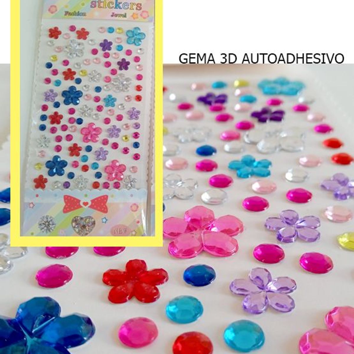 GENERICO - Gema Sticker Para Decoracion Arete Autoadhesivo