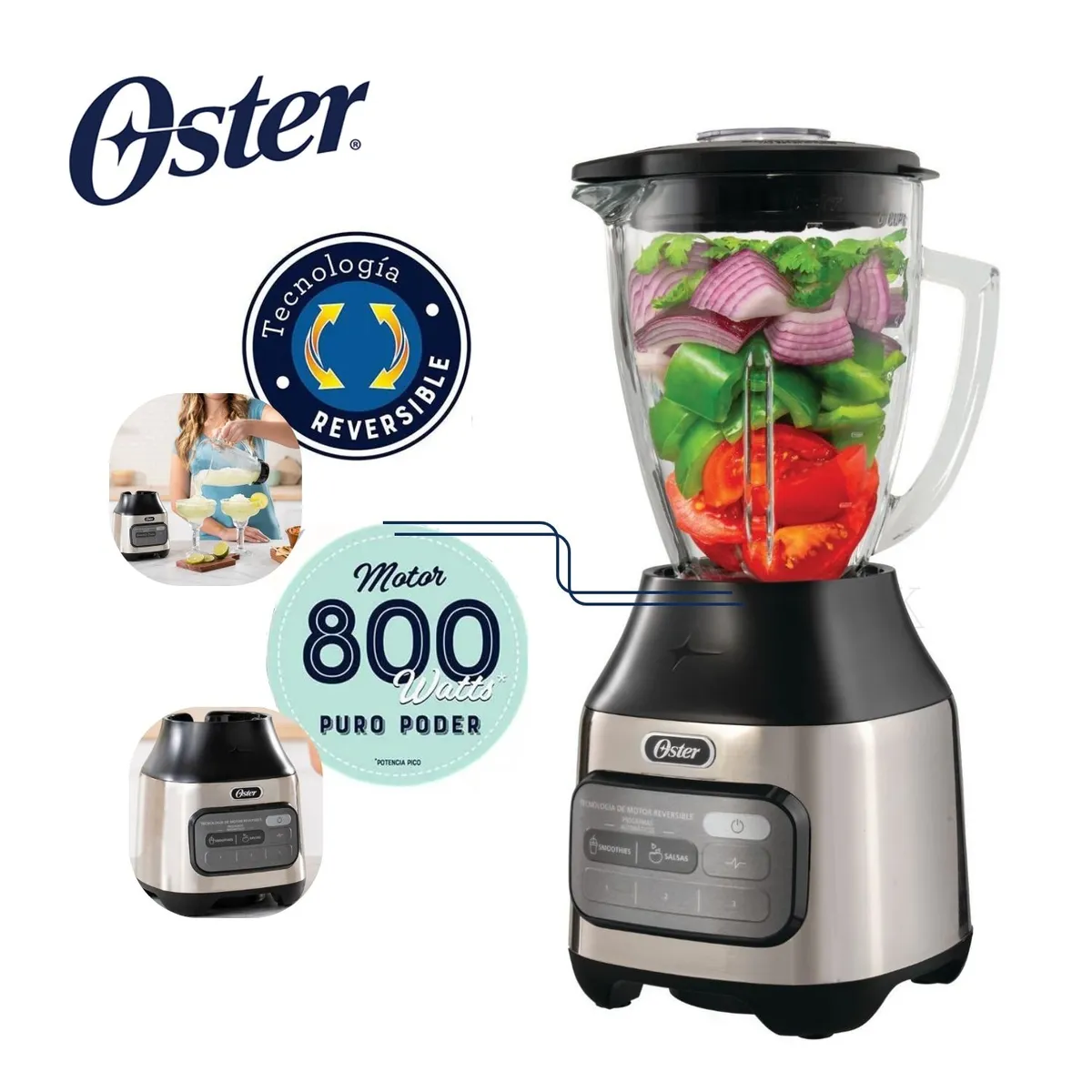 OSTER - Licuadora Oster de 800W Pica Hielo