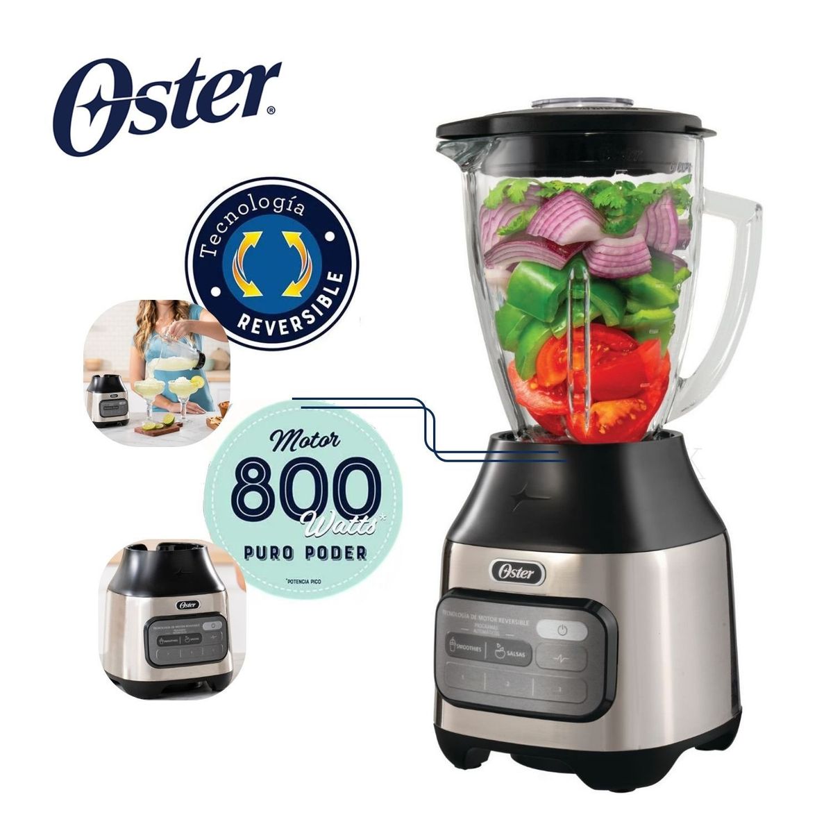 OSTER - Licuadora Oster de 800W Pica Hielo