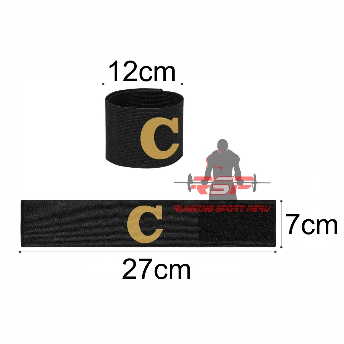 GENERICO - Banda Cinta de Capitán Líder Fútbol para Jóvenes Negro