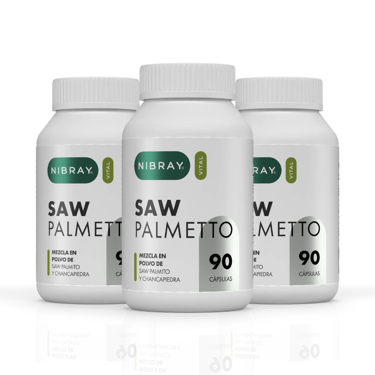 NIBRAY - Saw Palmetto con Chancapiedra Pack 3 Frascos Nibray Vital