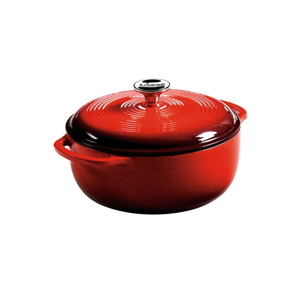 LODGE - Olla de hierro fundido esmaltada Rojo de 4.3 L