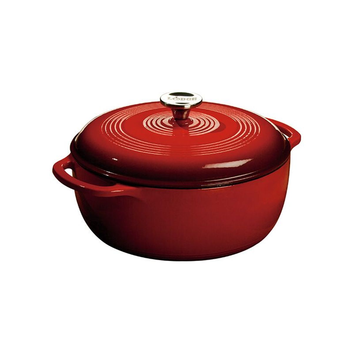 LODGE - Olla de hierro fundido esmaltada Rojo de 57L