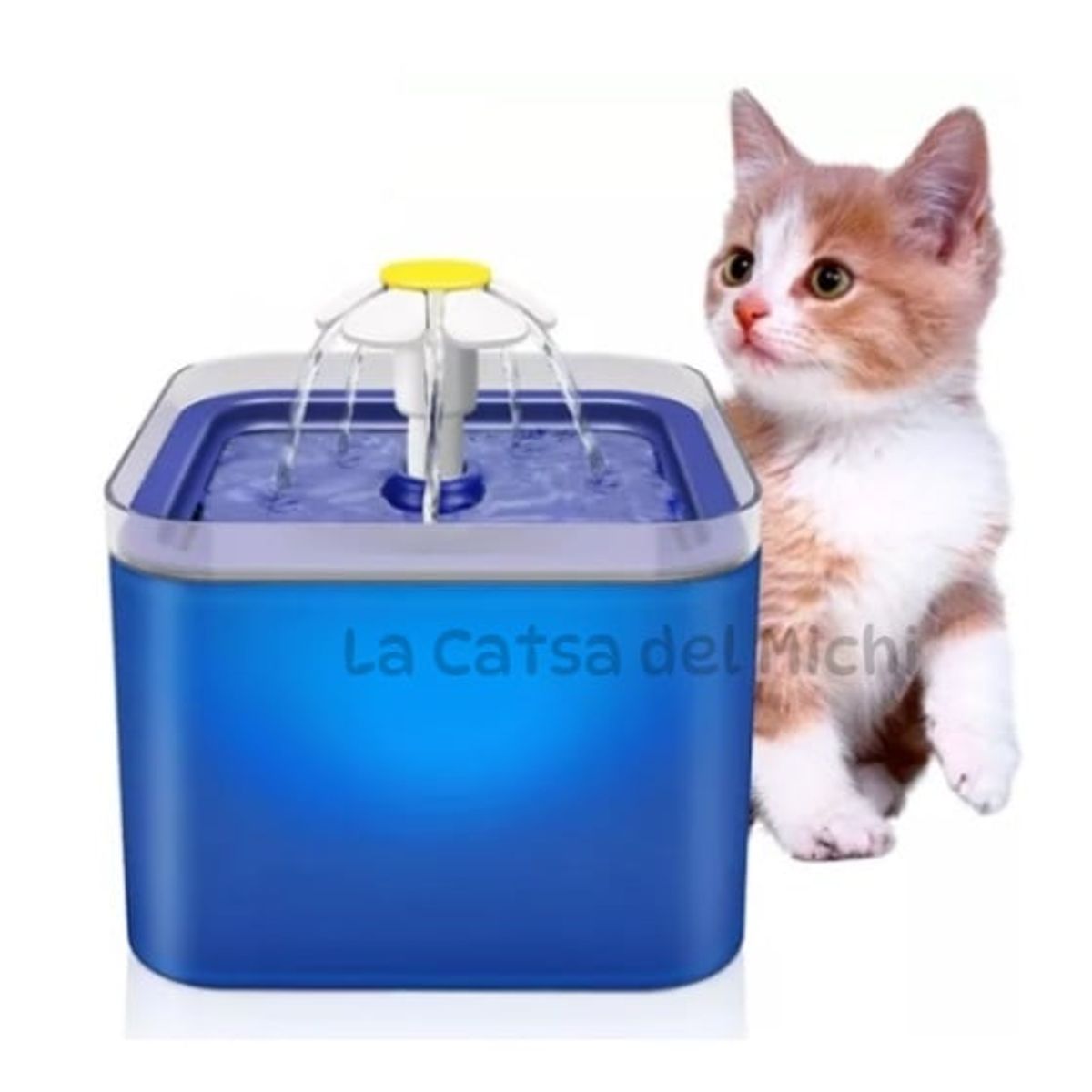 GENERICO - BEBEDERO DE AGUA FUENTE FORMA DE FLOR COLOR AZUL