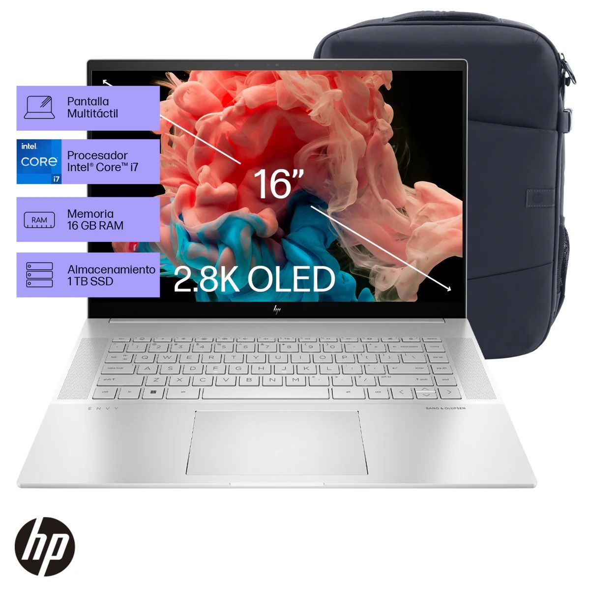 HP - Laptop HP ENVY 16-h1000la Core i7-13700H 16GB, SSD 1TB, RTX 4060 8GB, 16" Táctil, Win11