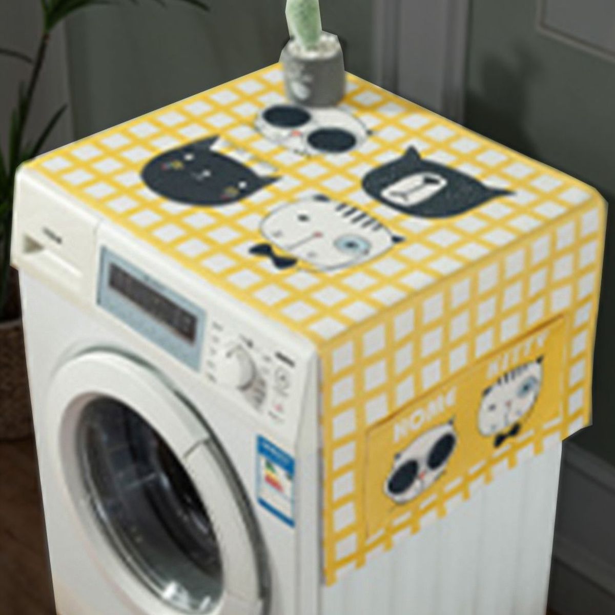 GENERICO - Cobertor funda de Lavadora - Gatos Cuadrados