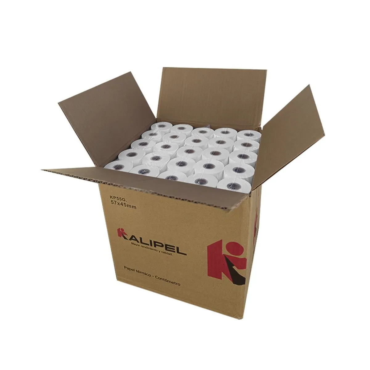 KALIPEL - Papel Termico 100 Rollos 57x45mm 55gr Contometro KALIPEL