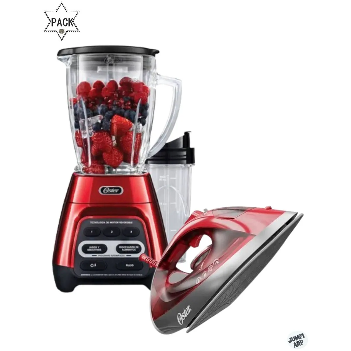 OSTER - Combo Oster Licuadora Blstpyg1310rbg + Plancha Gcstbs6051.