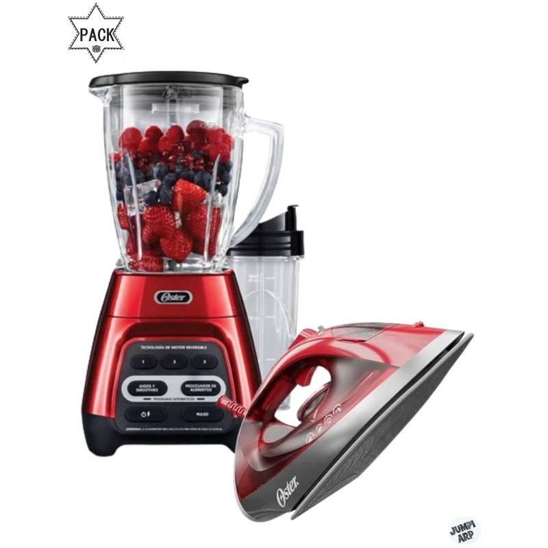 OSTER - Combo Oster Licuadora Blstpyg1310rbg + Plancha Gcstbs6051.