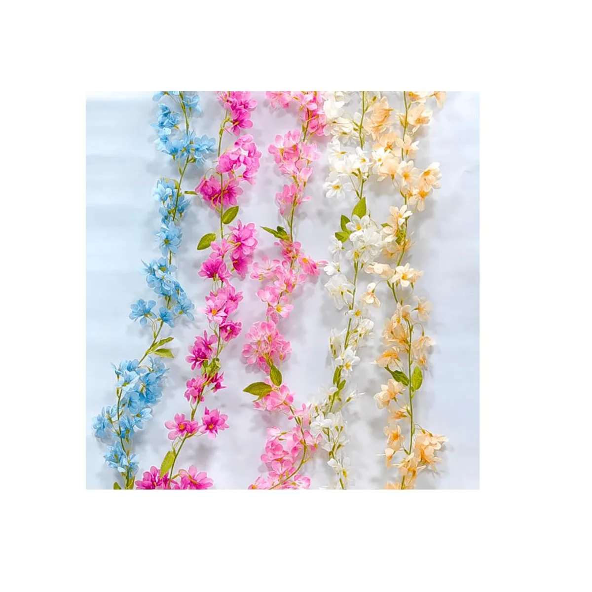 GENERICO - Pack De 3 Tiras De Guirnalda Artificial De Flores De Seda