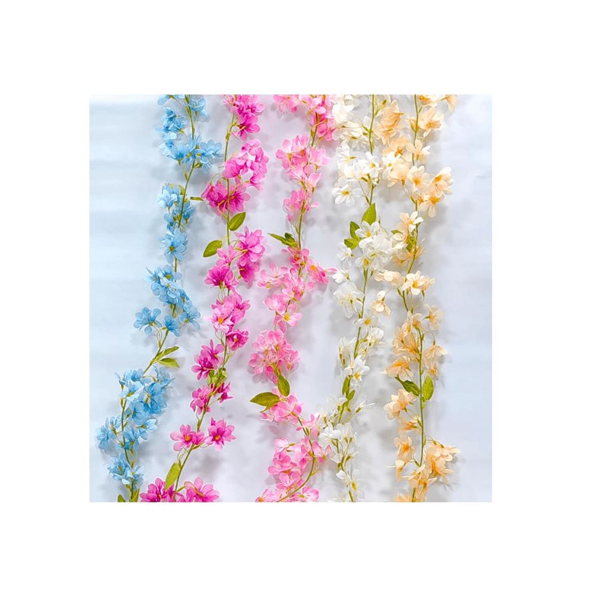 GENERICO - Pack De 3 Tiras De Guirnalda Artificial De Flores De Seda