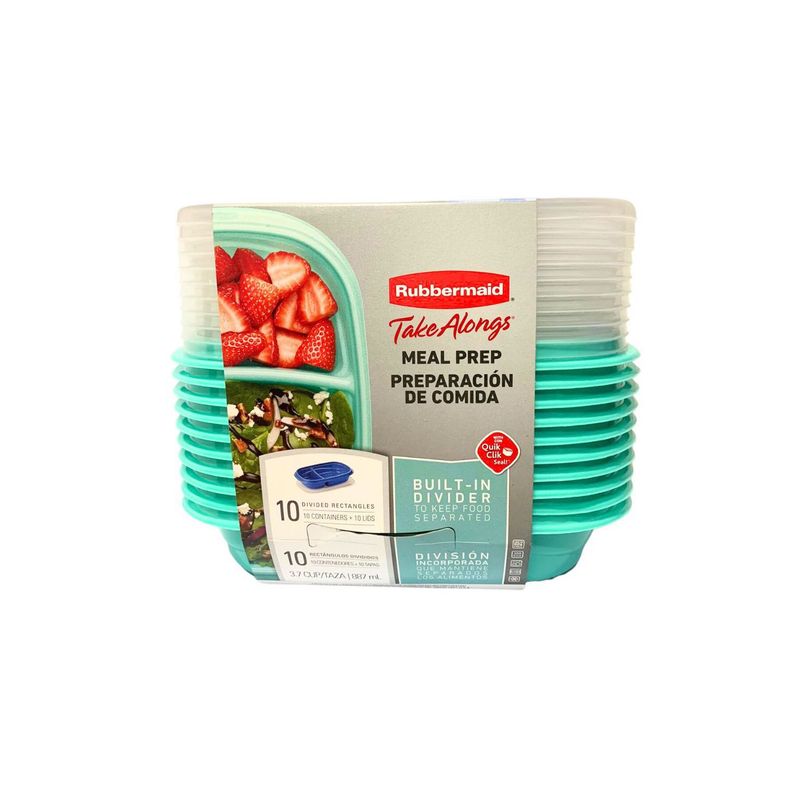 RUBBERMAID - Rubbermaid 10 Recipientes con Divisiones 887ml -tuquesa
