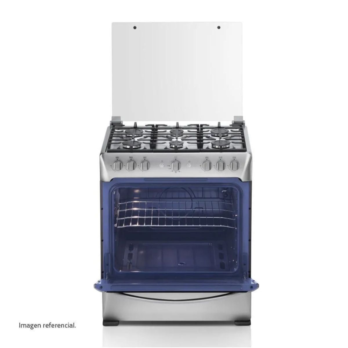 INDURAMA - COCINA INDURAMA PARMA ZAFIRO CROMA 6 QUEMADORES + Válvula para Gas