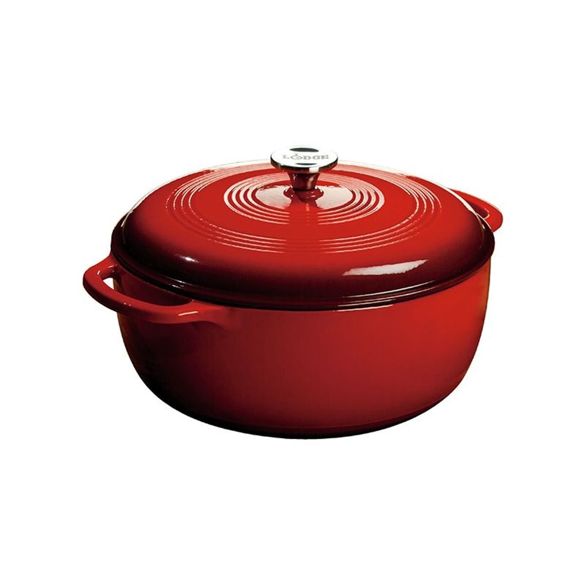 LODGE - Olla de hierro fundido esmaltada Rojo de 7.1 L