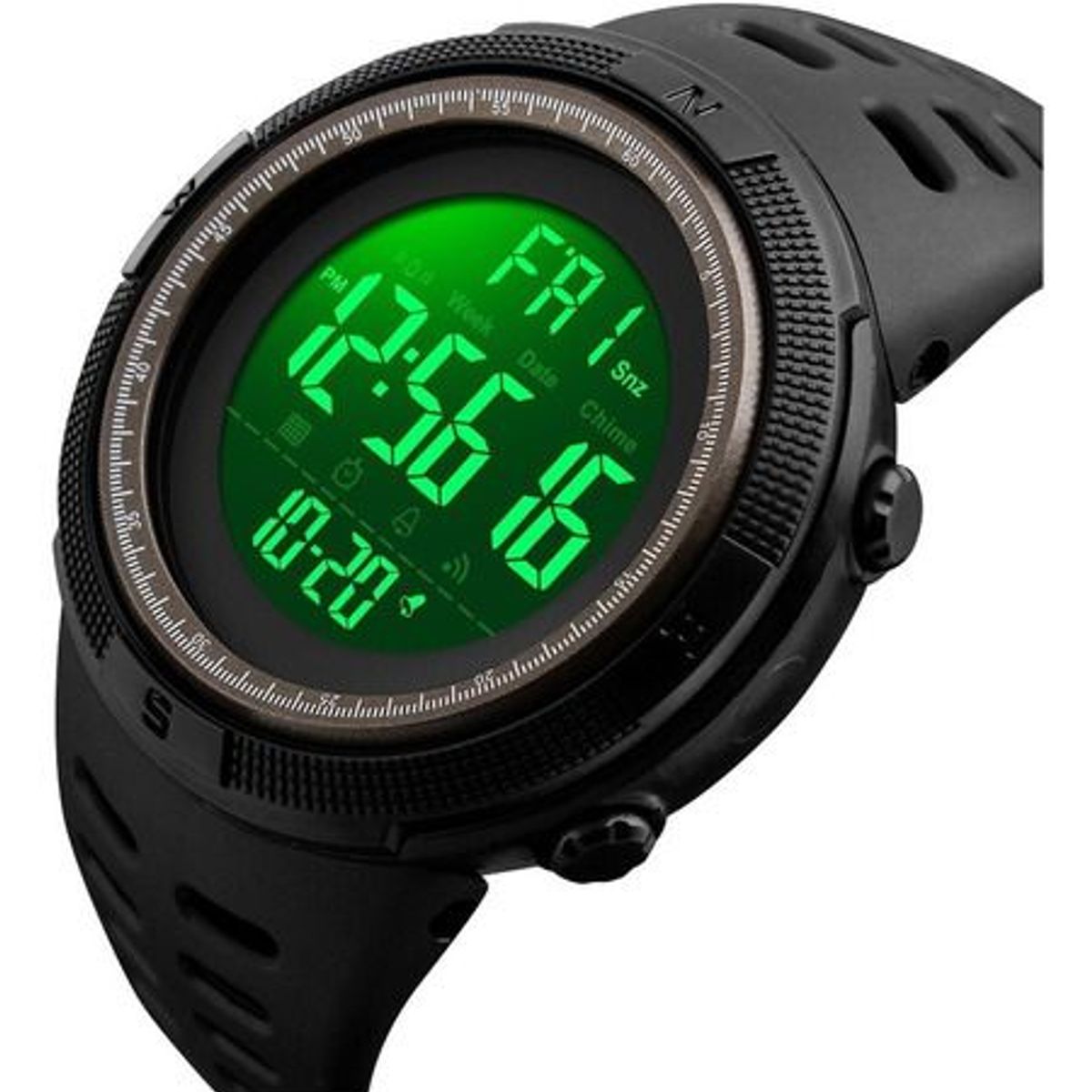 GENERICO - Reloj Digital Deportivo Negro Pulsera Hombre Multifunción Genieka