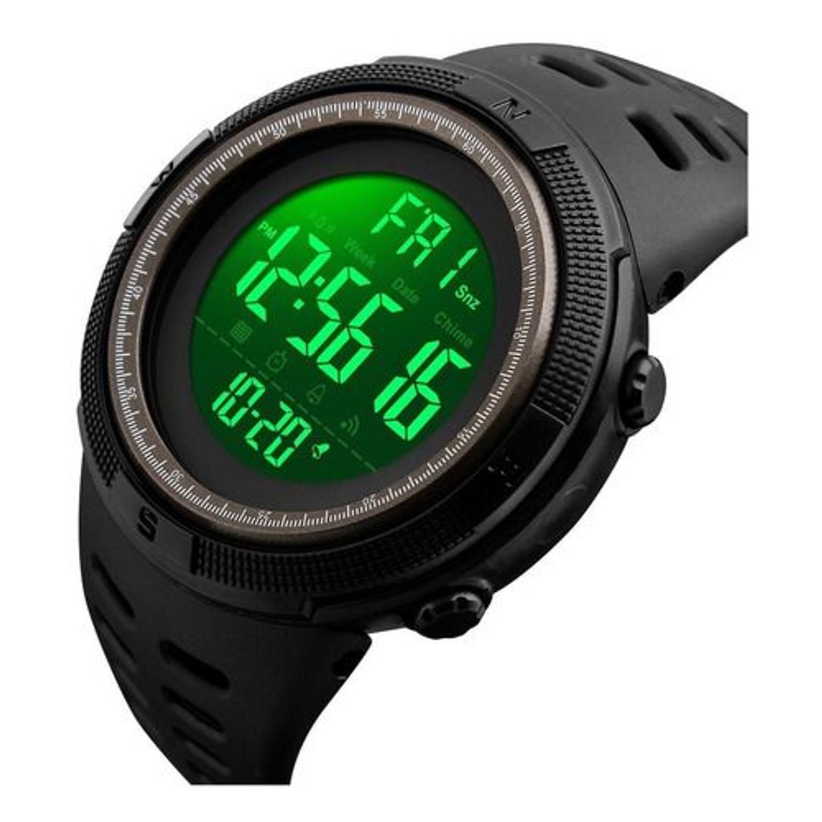 GENERICO - Reloj Digital Deportivo Negro Pulsera Hombre Multifunción Genieka