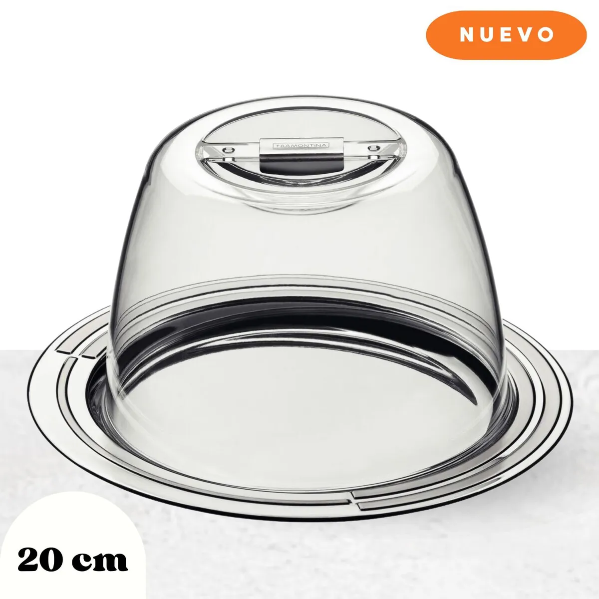 TRAMONTINA - Porta queso de Acero Inoxidable