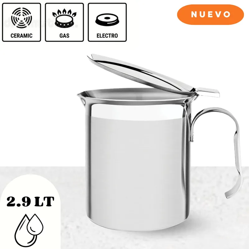 TRAMONTINA - Jarra Tramontina de Acero Inoxidable con tapa 2,9 L