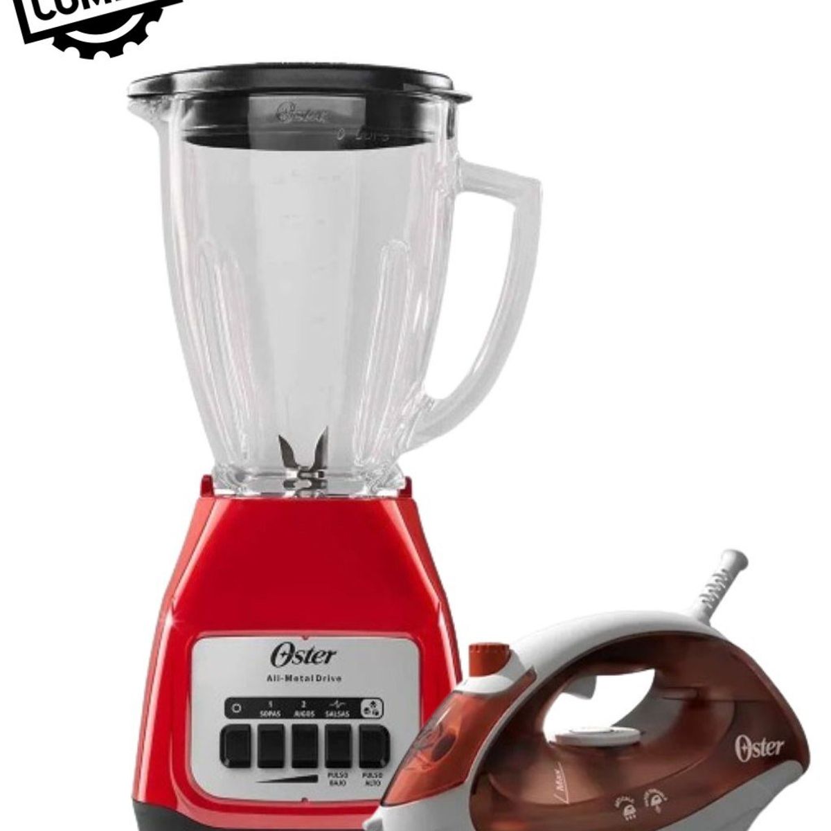 OSTER - Combo Oster Licuadora Blstkag Rpb + Plancha Gcstbs5004 - rojo