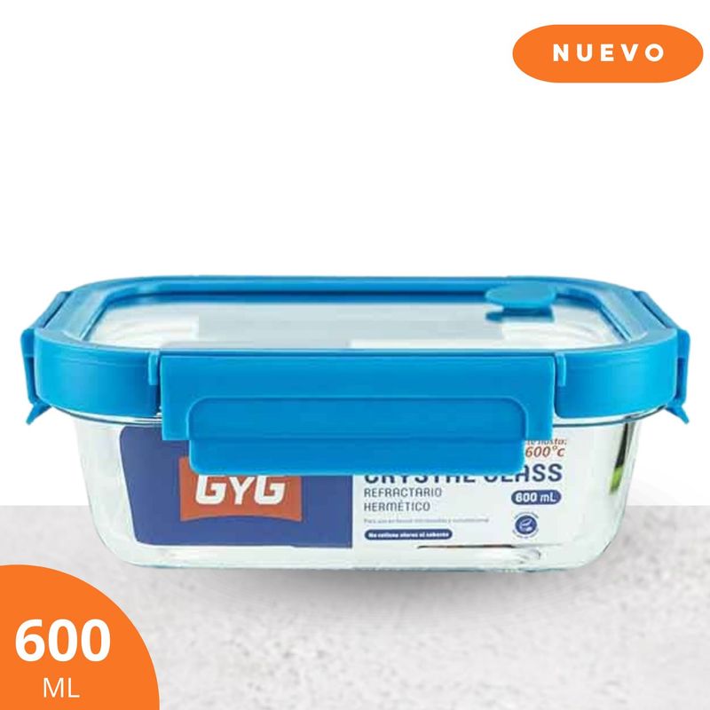 BASA - Taper crystal glass rectangular con válvula 600 ml Azul