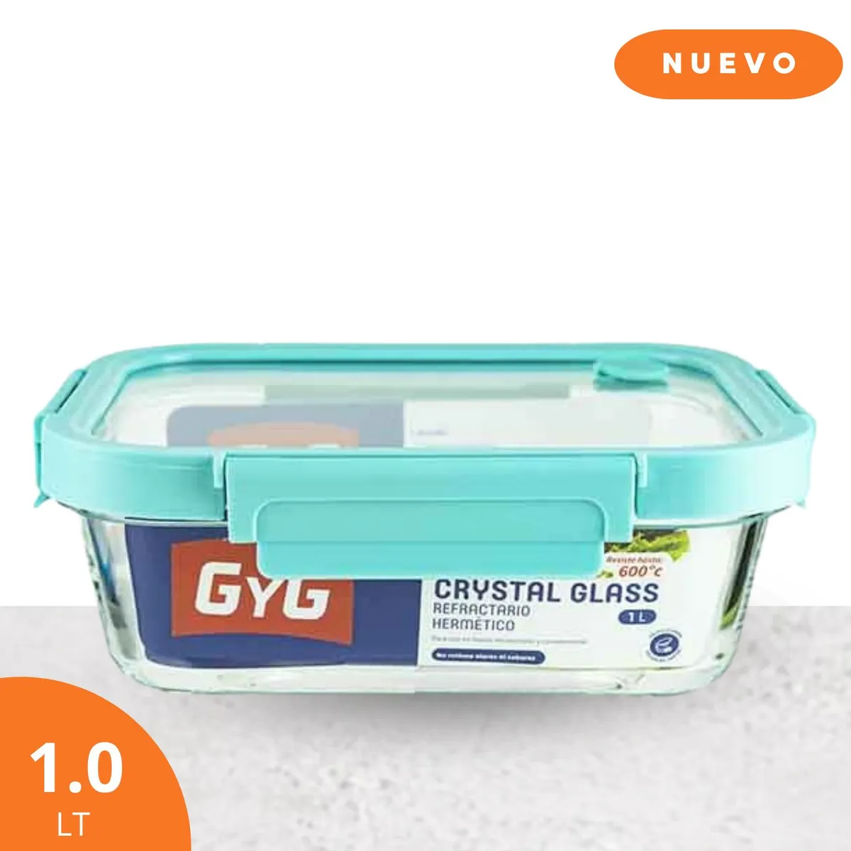 BASA - Taper crystal glass rectangular con válvula 1 L Verde