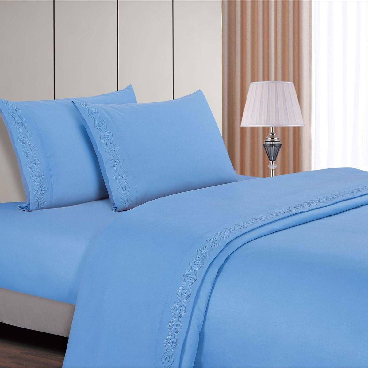 CASATEX - JUEGO DE SABANAS 1.5 PLZ 100% ALGODÓN CON BORDADO