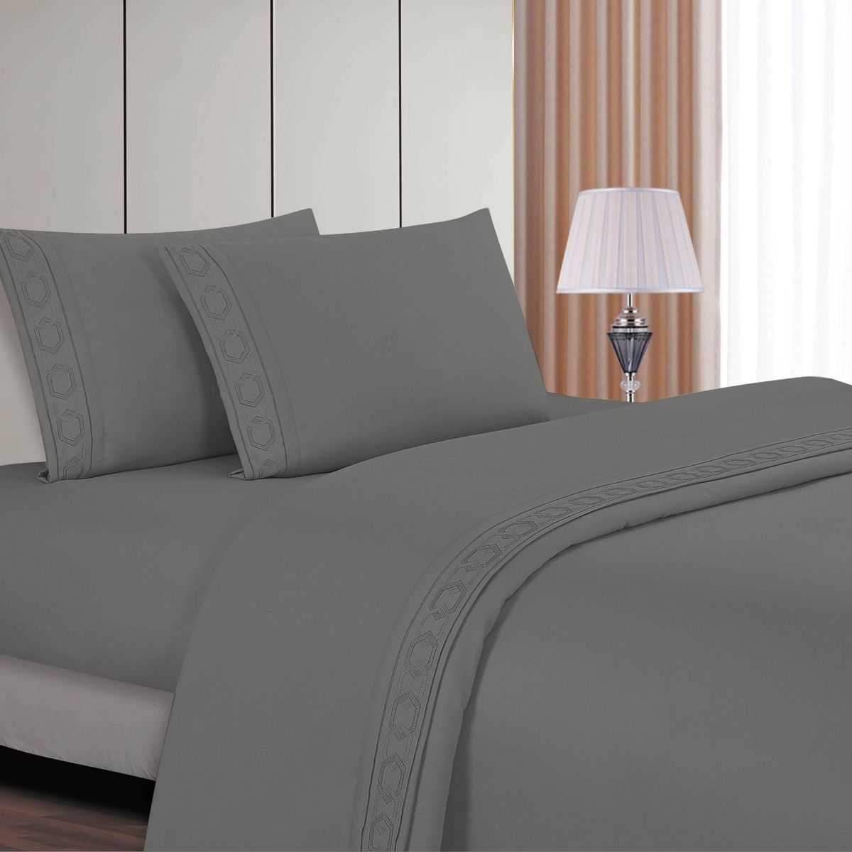 CASATEX - JUEGO DE SABANAS 1,5 PLZ 100% ALGODÓN CON BORDADO