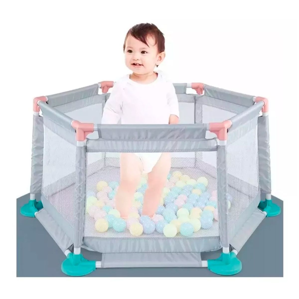 GENERICO - Corralito Corral Infantil Bebe Plegable Y Pelotas Niño Niña