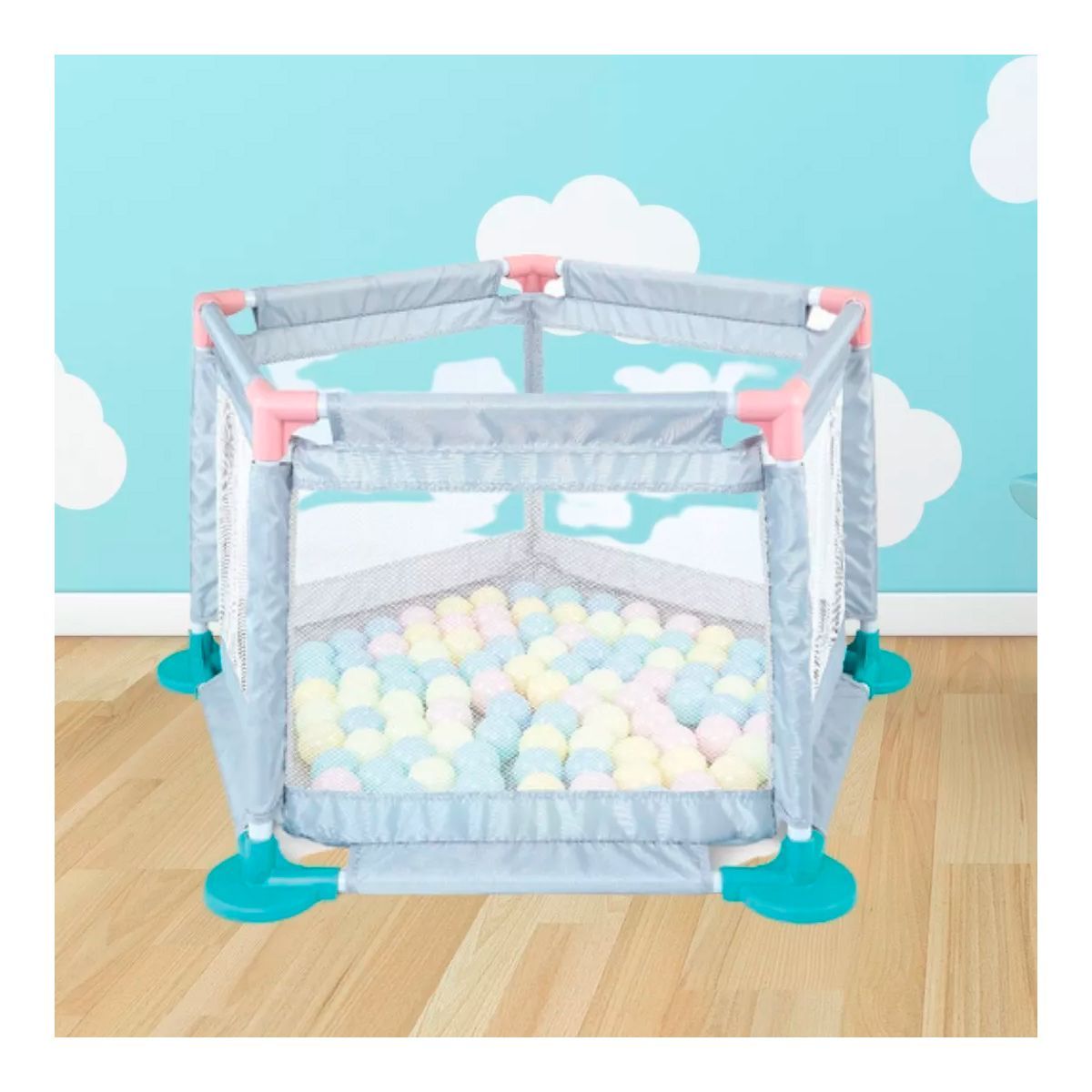 GENERICO - Corralito Corral Infantil Bebe Plegable Y Pelotas Niño Niña