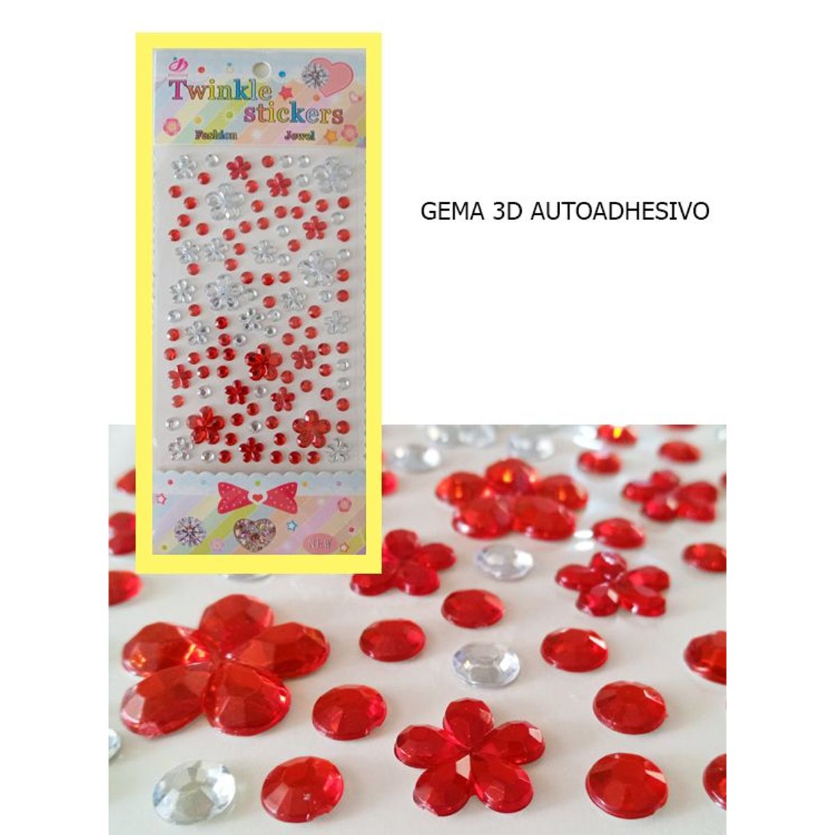 GENERICO - Gema Sticker Para Decoracion Arete Autoadhesivo
