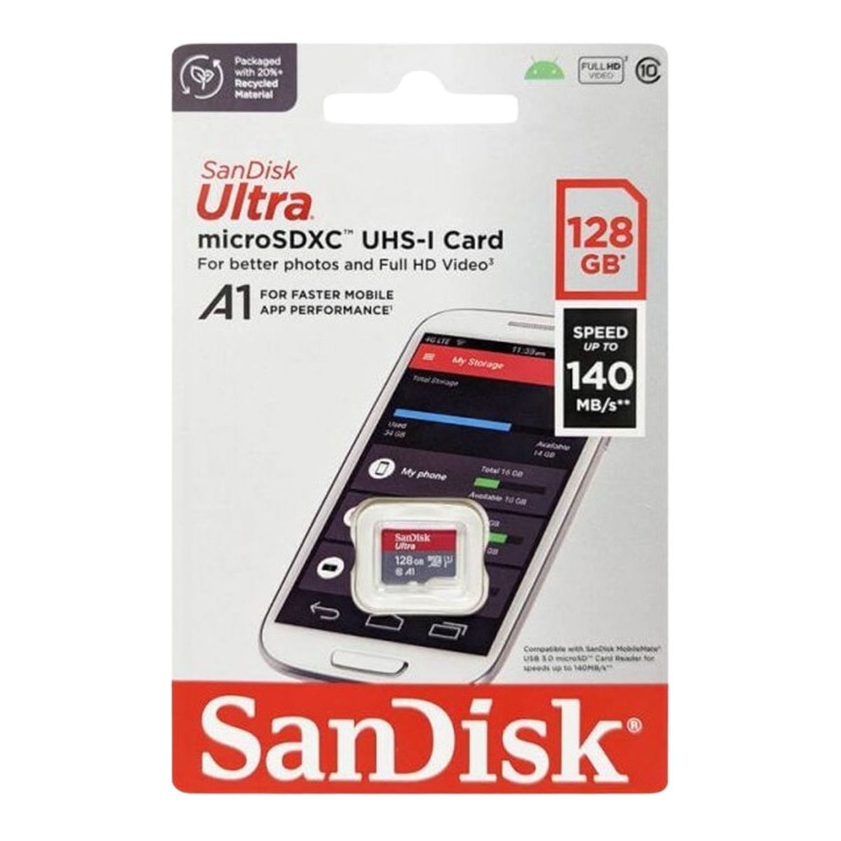 SANDISK - Memoria Micro SD Sandisk 128 GB Ultra A1 140 Mbps