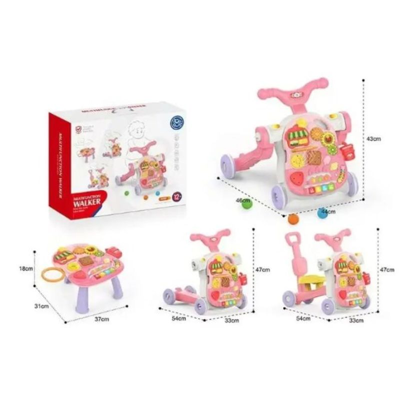 HUANGER - Andador multifunción para bebés 4 en 1 Rosado