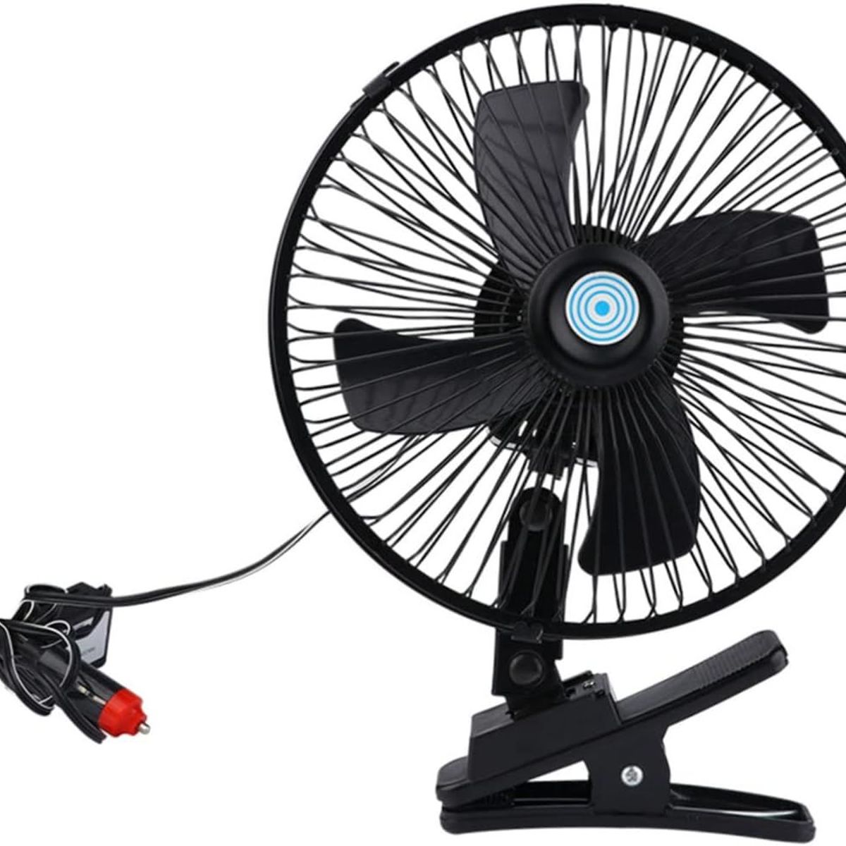 GENERICO - Ventilador pequeño eléctrico 8 pulgadas para coche - Negro