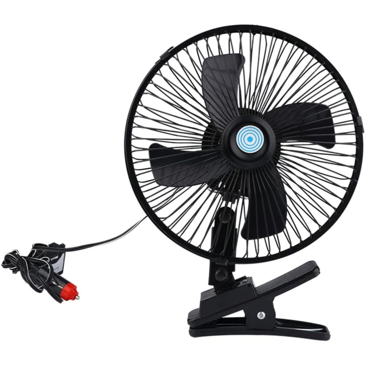 GENERICO - Ventilador pequeño eléctrico 8 pulgadas para coche - Negro