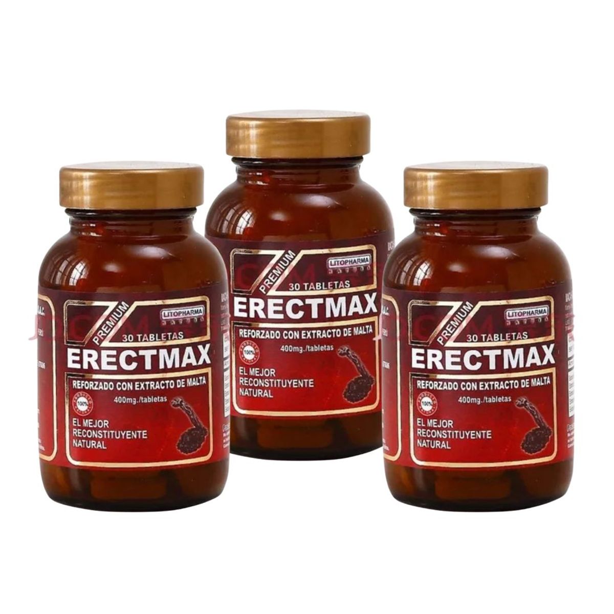 GENERICO - Potencializador Maca Negra con Huanarpo Macho Pack 3 Frascos Erectmax