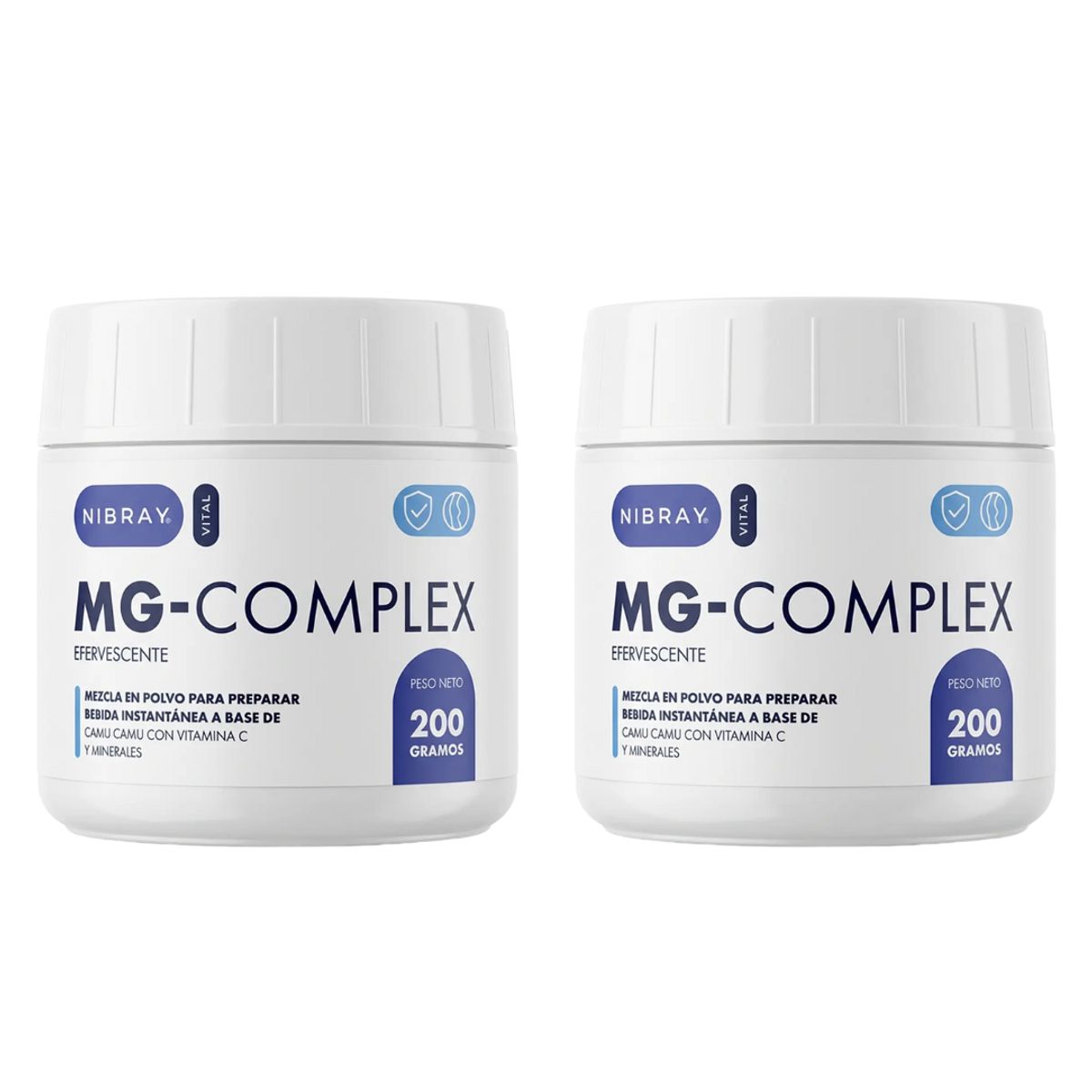 NIBRAY - Magnesio Potasio Calcio y Vitamina C 2 Potes Mg Complex