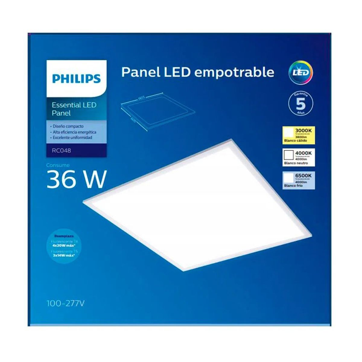 PHILIPS - Philips Panel Led Empotrable 36W 60x60 6500k