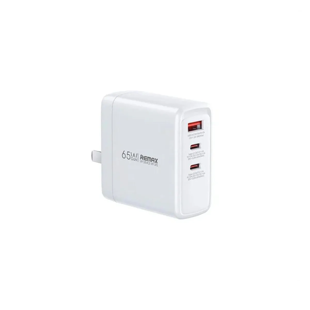 REMAX - Cargador De Pared Remax Gun 65w 3 Puertos - BLANCO