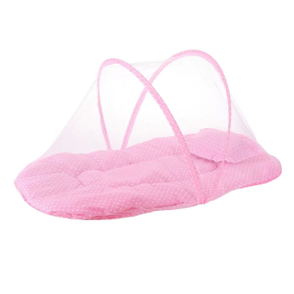 GENERICO - Mosquitero Acolchado para Niña Puntitos Rosa