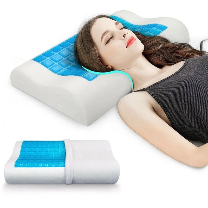 GENERICO - Almohada Ortopedica Cervical Viscoelastica Con Gel y Funda de fibra de Bambú