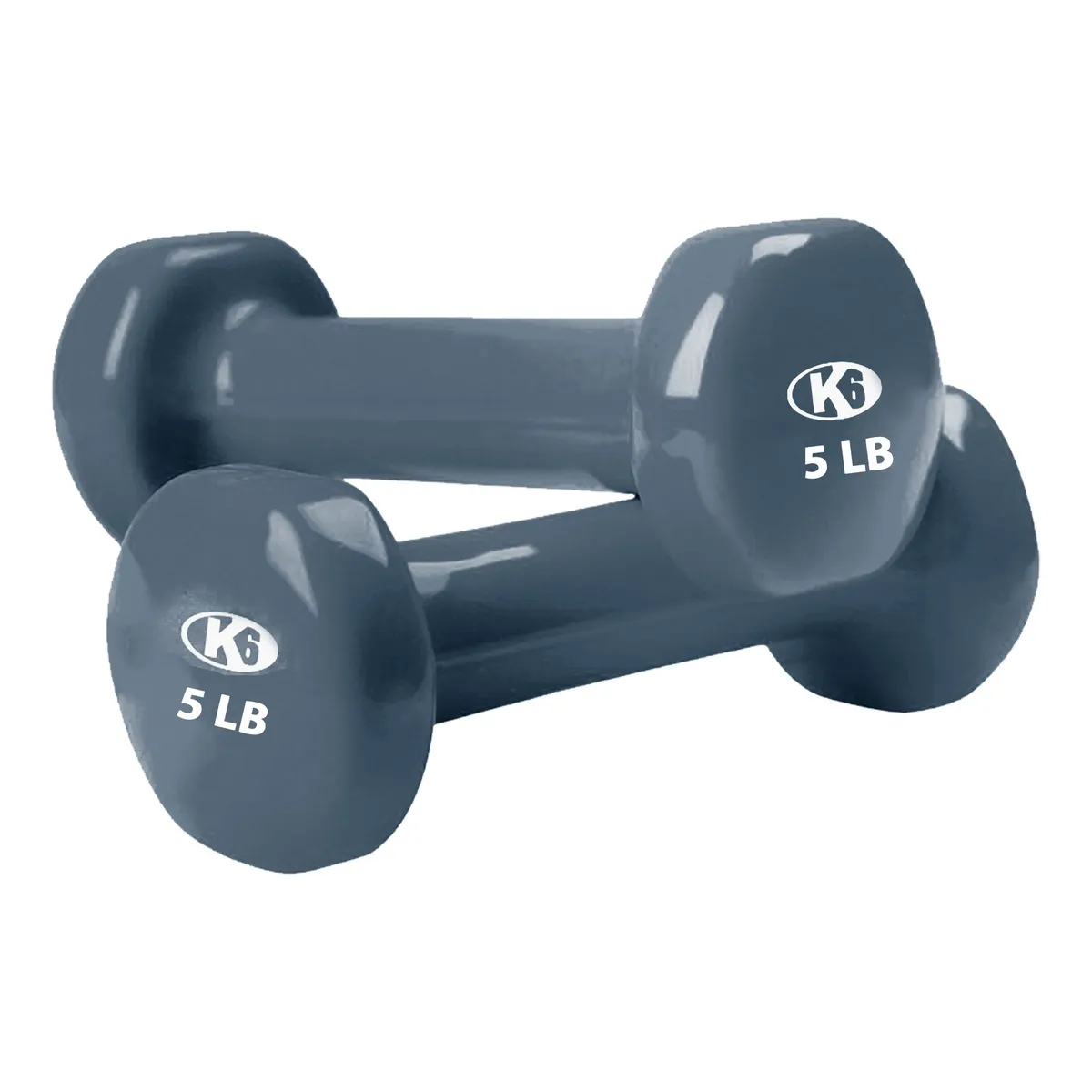 K6 FITNESS - Par de Mancuernas 5 LB Pesas Recubiertas de Vinil K6