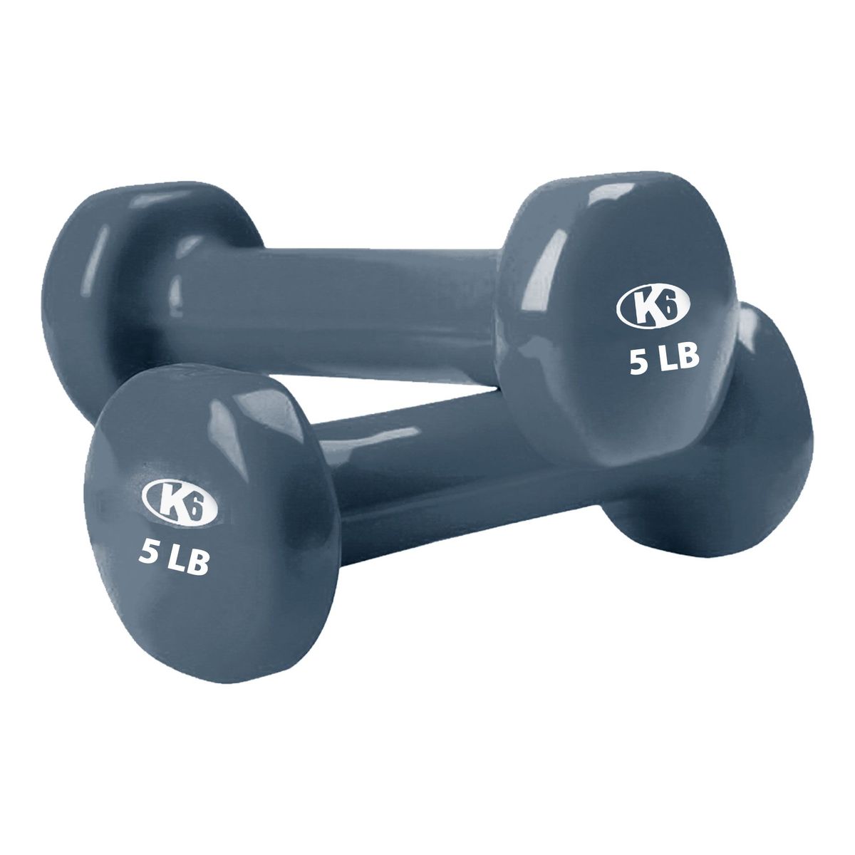 K6 FITNESS - Par de Mancuernas 5 LB Pesas Recubiertas de Vinil K6