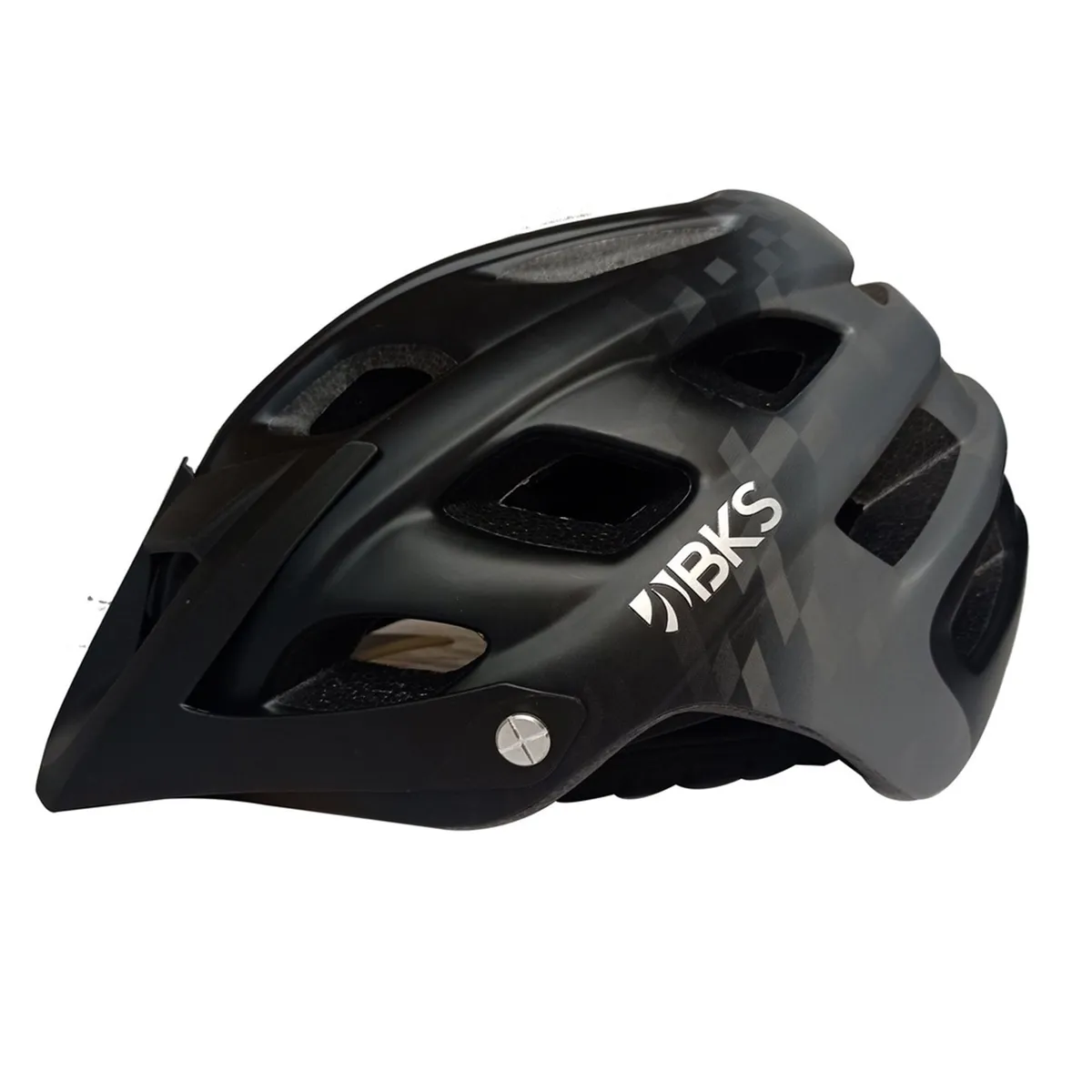 BKS - Casco De Bicicleta Para Adultos Mtb Talla M Negro-Gris