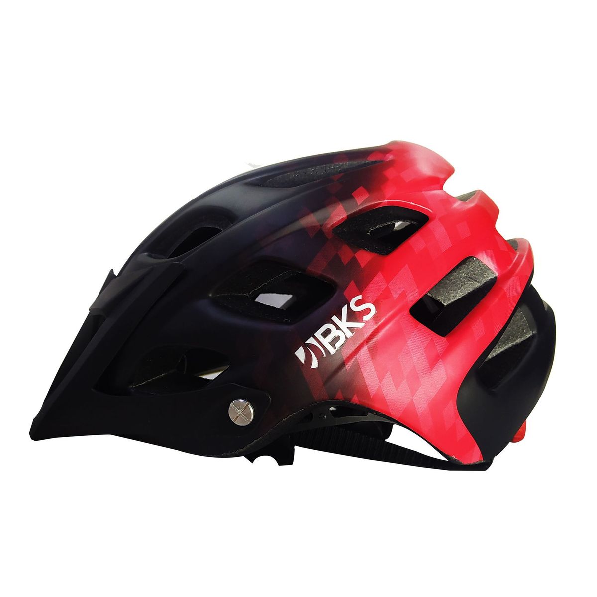 BKS - Casco De Bicicleta Para Adultos Mtb Talla M Negro-Rojo